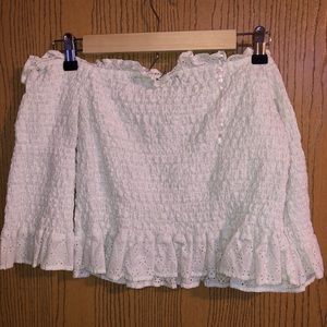 white american eagle off the shoulder crop top